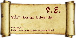 Várkonyi Edvarda névjegykártya